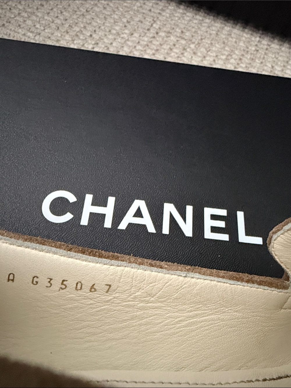 CHANEL Beige Suede CC Logo Loafers - Picture 9 of 9